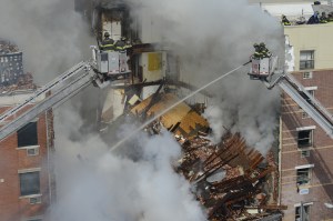 The scene following the East Harlem explosion on 116th Street and Park Avenue. (Credit:  Mayors's office)