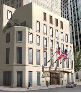 Rendering of the Four Seasons Hotel entrance at 30 Park Place. (Credit: Silverstein Properties website)