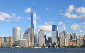 Lower Manhattan as seen from New Jersey. 