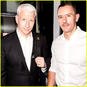 Anderson Cooper, left, and Antoine “Benjamin” Maisini. (Just Jared)