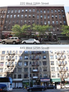 220 West 116th Street and 449 West 125th Street.