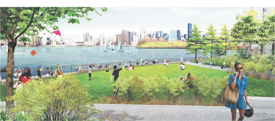 Rendering of the Greenpoint Landing esplanade. (James Corner Field Operations)