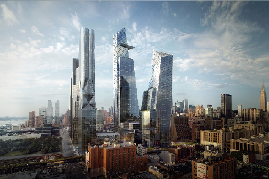 A rendering of the Hudson Yards project