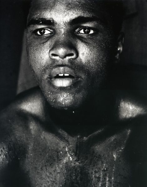 Gelatin silver print of Muhammad Ali, 1970.