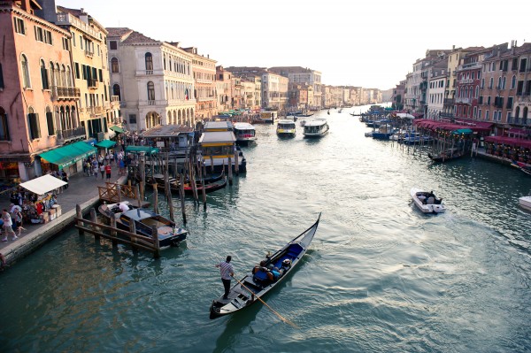 LONDON, ENGLAND - SEPTEMBER 09: General View from the Ponte De Rialto over the Grand Canal on September 9, 2011 in Venice, Italy.