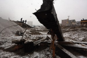 Storm-Damaged Communities On East Coast Hit By Nor'Easter