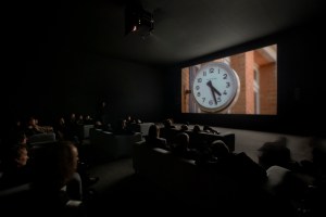 Installation view of Christian Marclay's The Clock, 2010