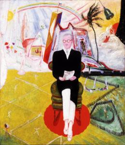 Henry McBride, who was an art critic for The New York Sun in the 1920s, in a painting by Florine Stettheimer. (Courtesy Smith College)