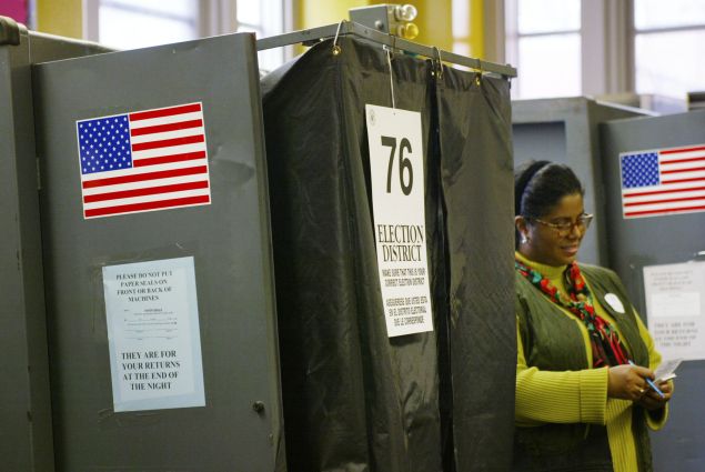 New York City voting booths. 