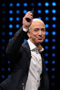 Amazon CEO Jeff Bezos during a press conference on September 6, 2012 in Santa Monica, California.