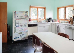 The kitchen, with Josh Tonsfeldt's 'Refrigerator,' 2013. (Courtesy the artist Martos Gallery)