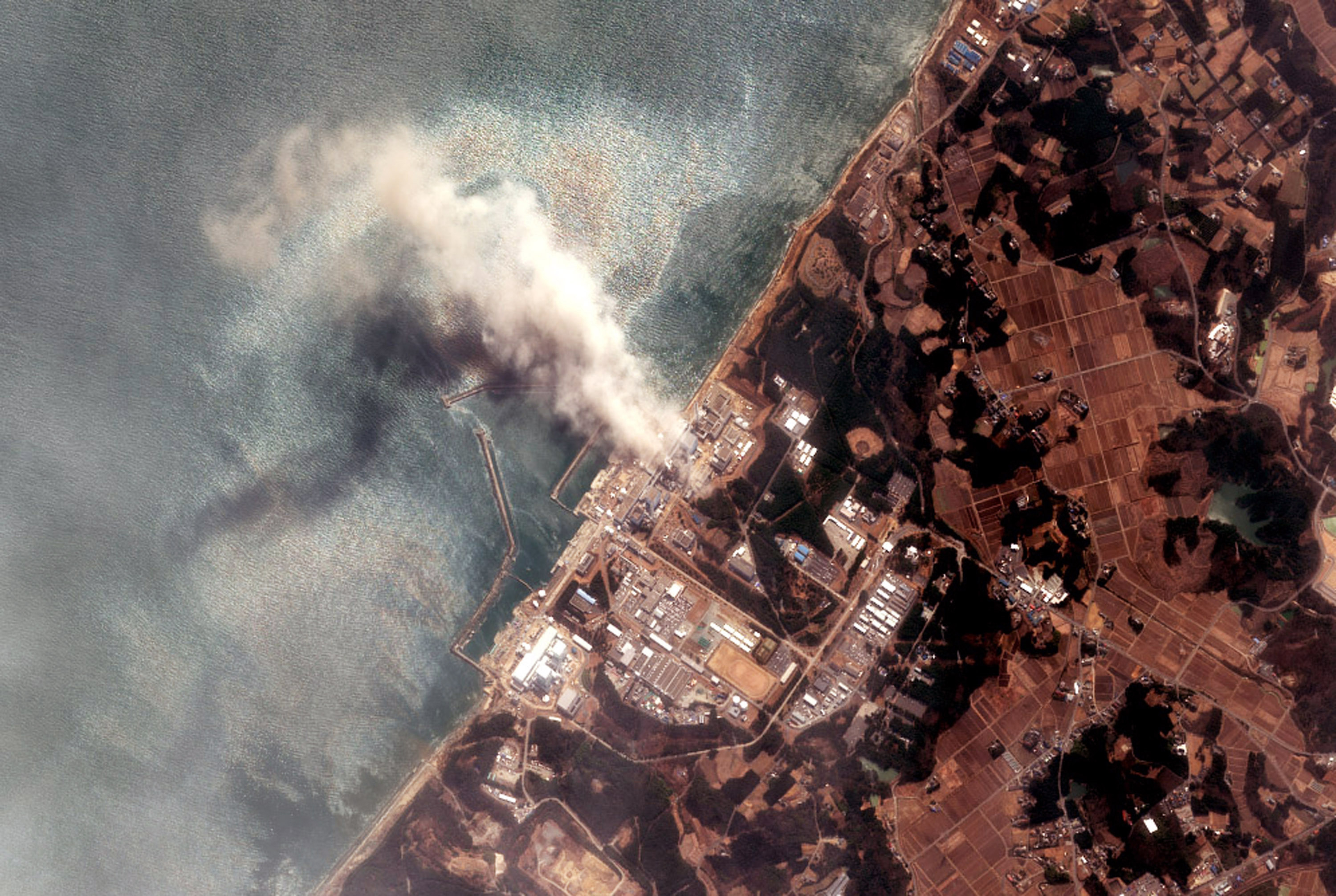 A satellite of the Fukushima nuclear power plant after it was damaged by an earthquake and tsunami. (Photo: Getty)