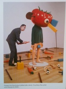 Gorvy with a work by Paul McCarthy.