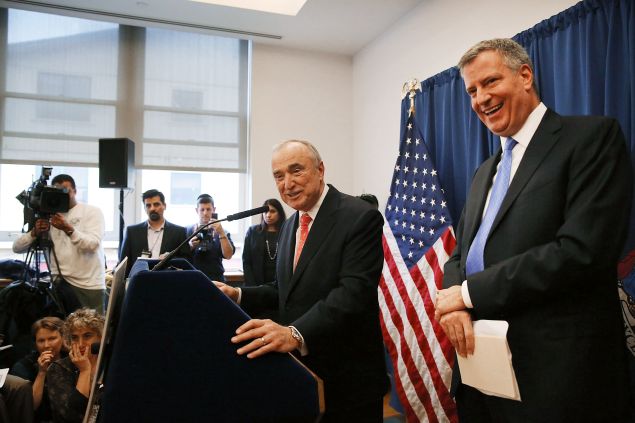 Mayor Bill de Blasio, right, with NYPD Commissioner Bill Bratton. 