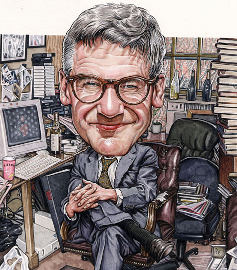Peter Kaplan depicted in his legendarily messy office in the Townhouse, where the Observer was housed during its formative years.
