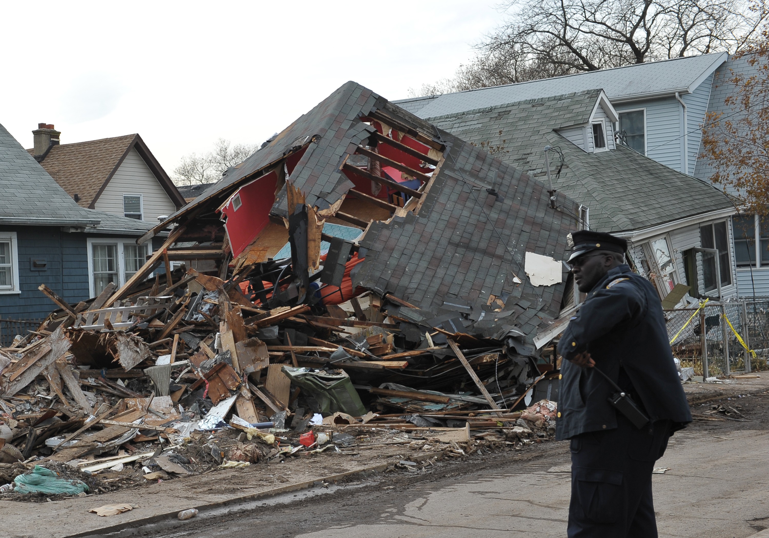 Hurricane Sandy wreckage on Staten Island. (Photo: Getty)