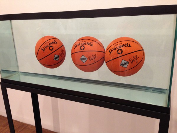 Jeff Koons, 'Three Ball Total Equilibrium Tank (Dr. J Silver Series),' 1985. (Photo by Nikki Lohr for the New York Observer)