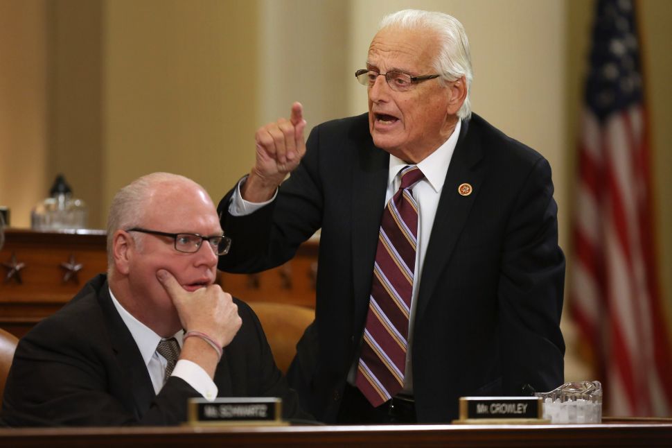 Rep. Bill Pascrell (D-NJ) stands to accuse committee Republicans of obstructing the Affordable Care Act in October, 2013. The Congressman was the unnamed "Democratic lawmaker" in a scintillating Feb. 2017 Wall Street Journal story about a corrupt lobbyist who took his own life.