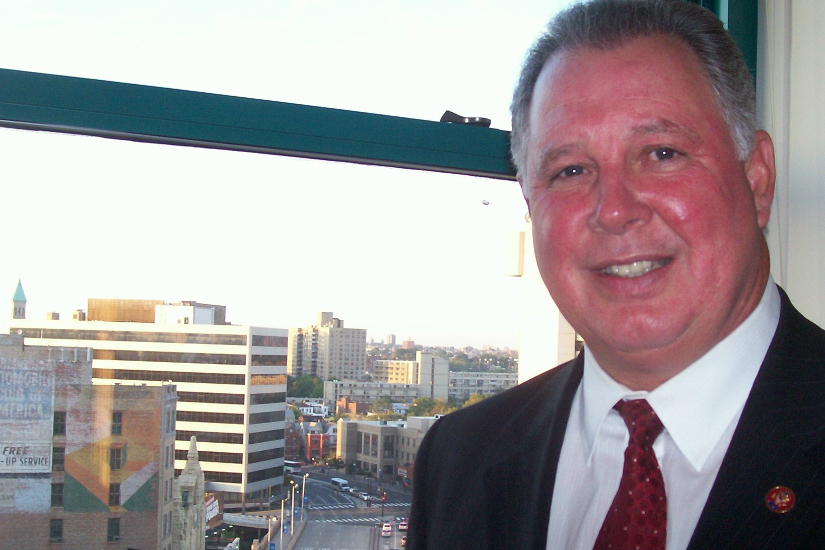 U.S. Rep. Albio Sires (D-West New York) in his new district office in Journal Square.
