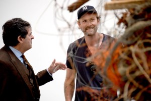 Dan Colen, with Peter Brant, at the Brant Foundation last May. (Photo Courtesy Patrick McMullan)