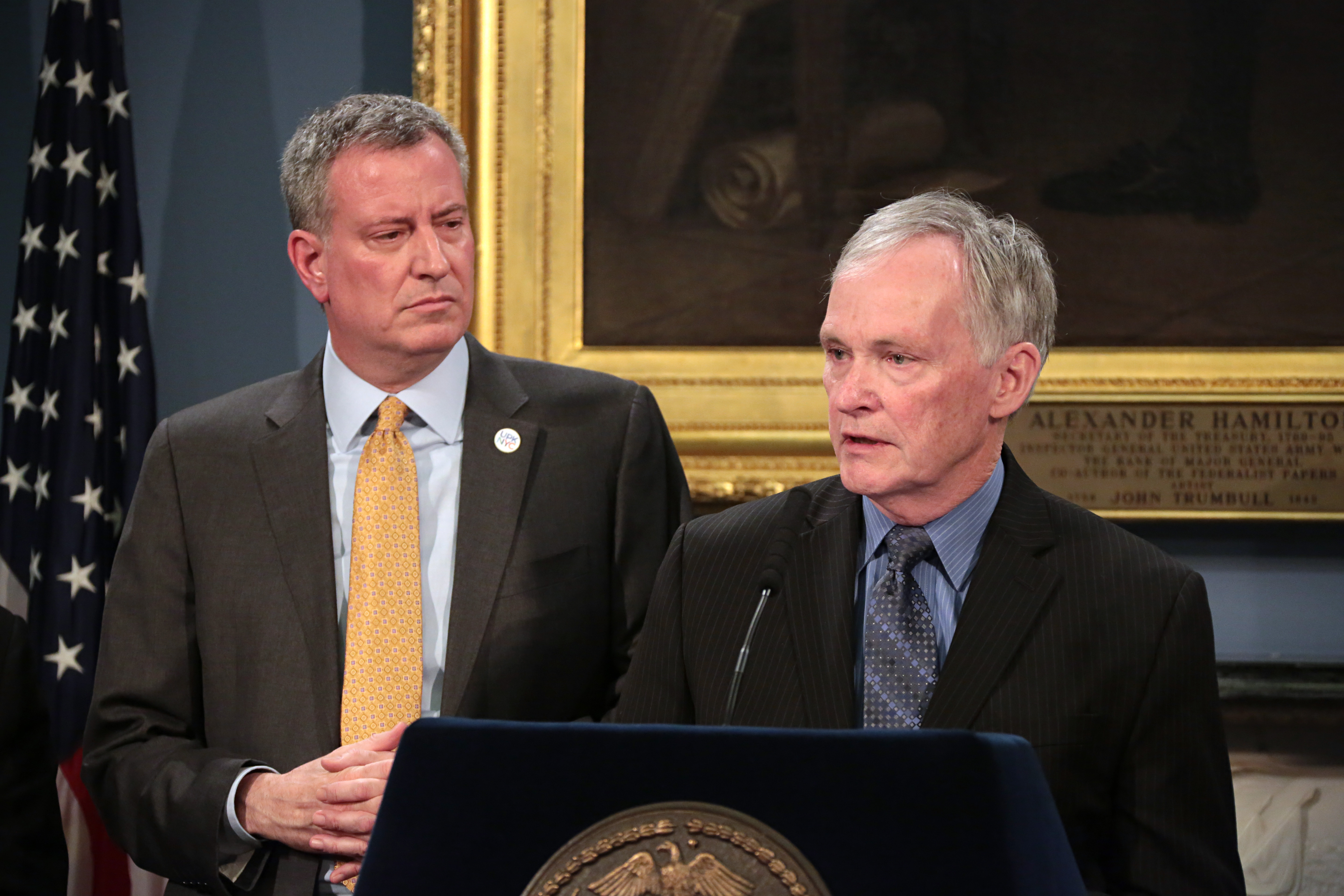 Corrections Commissioner Joseph Ponte, with Mayor Bill de Blasio in March. (Photo: Ed Reed/Office of the Mayor) 