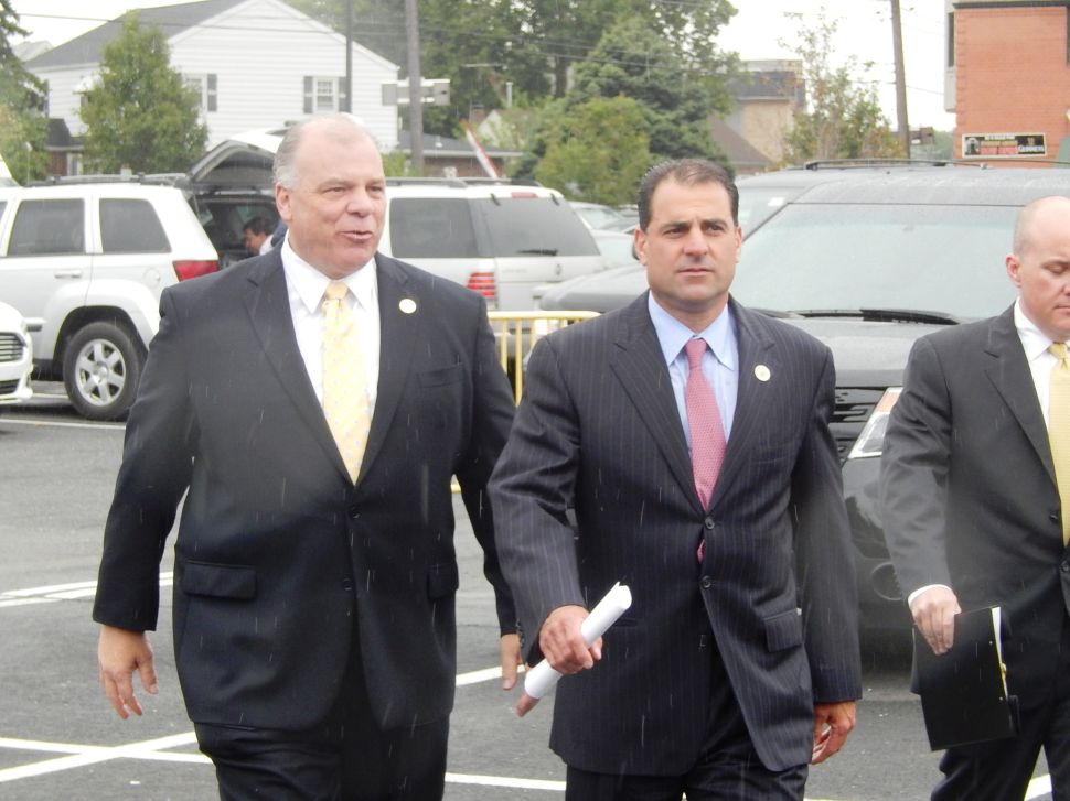 Sarlo (right) with Senate President Steve Sweeney.