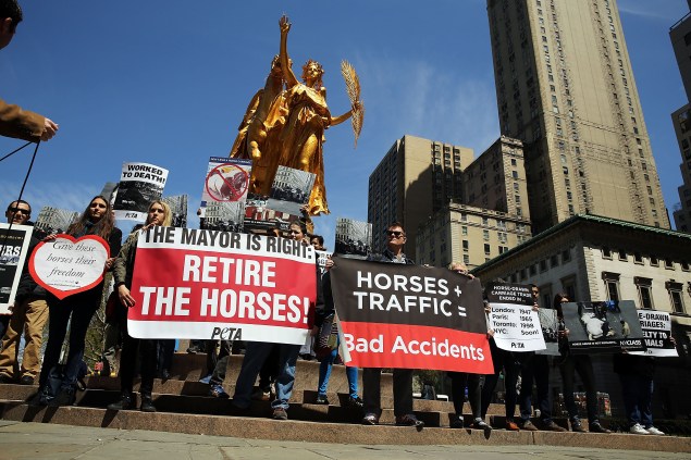 A NYCLASS protest in April. (Photo: Spencer Platt/Getty Images)