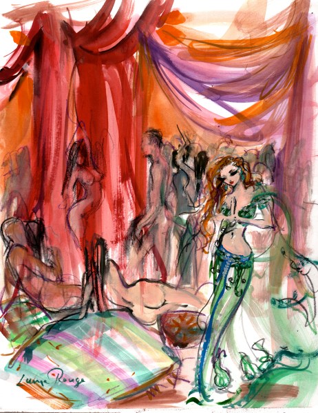 Luma Rouge draws a scene from one of Chemistry's play areas.
