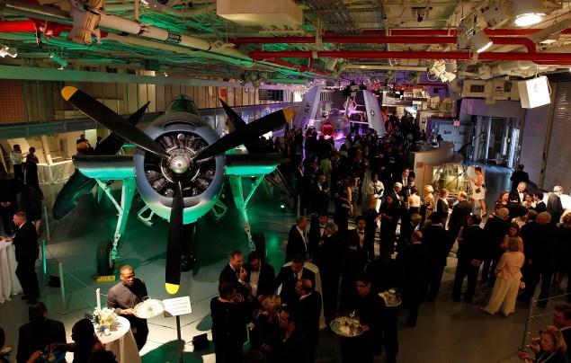 NEW YORK - MAY 26: A general view of cocktail hour prior to the start of the Intrepid Salute Awards on May 26, 2011 at the Intrepid Sea, Air & Space Museum in New York City. (Photo by Mike Stobe/Getty Images for NASCAR)
