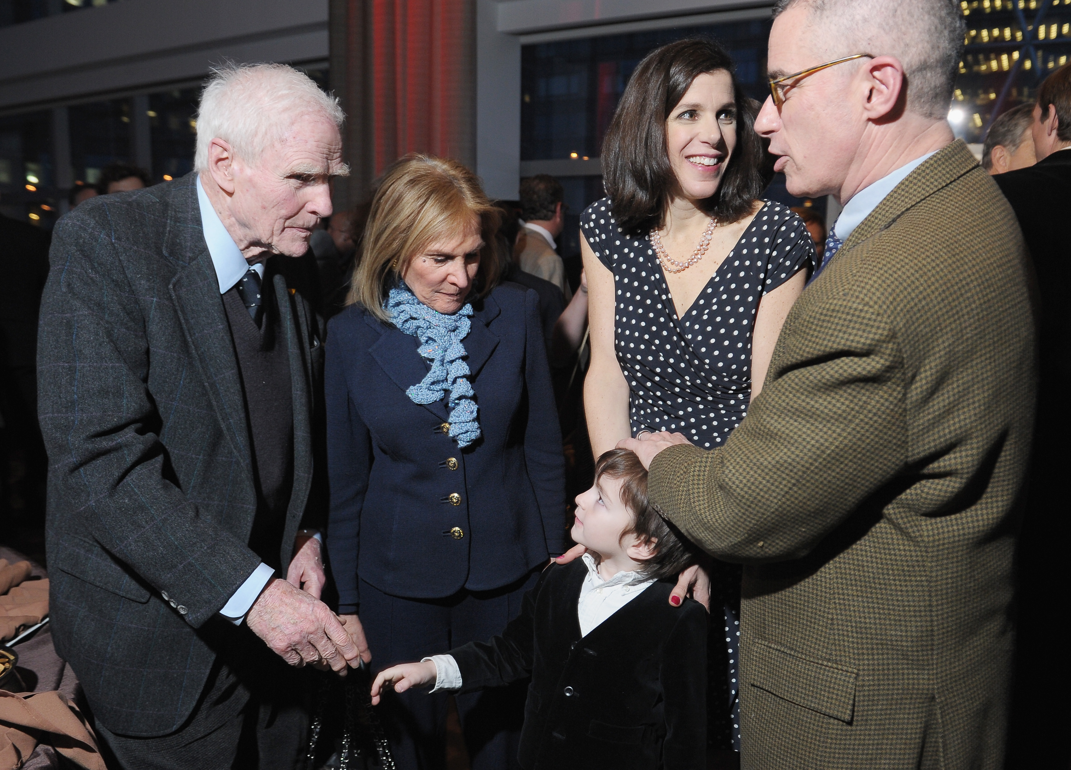 Former NJ Governor Brendan Byrne, his wife Ruthi Zinn Byrne, filmmaker Alexandra Pelosi, her son Thomas Vos and film subject, former NJ Governor Jim McGreevey at a New York premiere of the HBO documentary Fall to Grace last year (Photo by Michael Loccisano/Getty Images for HBO)