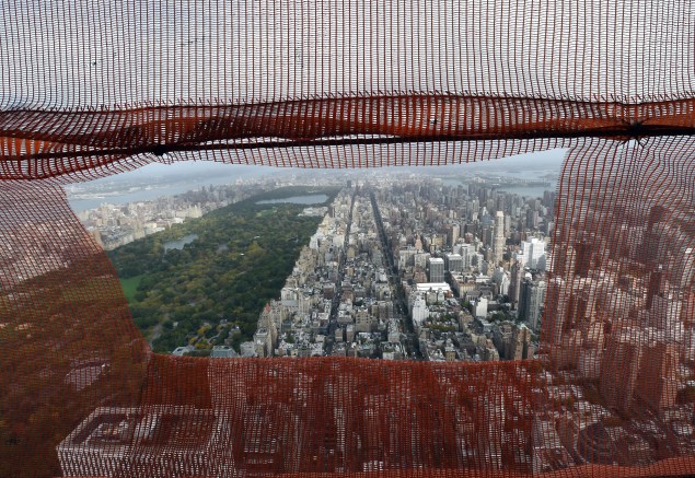 The view from the 75th floor of 432 Park Avenue, one of the many mega-construction projects underway. (Photo by TIMOTHY A. CLARY/AFP/Getty Images)