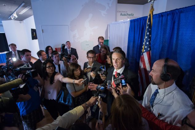 Gov. Andrew Cuomo on his way to Israel in 2014.