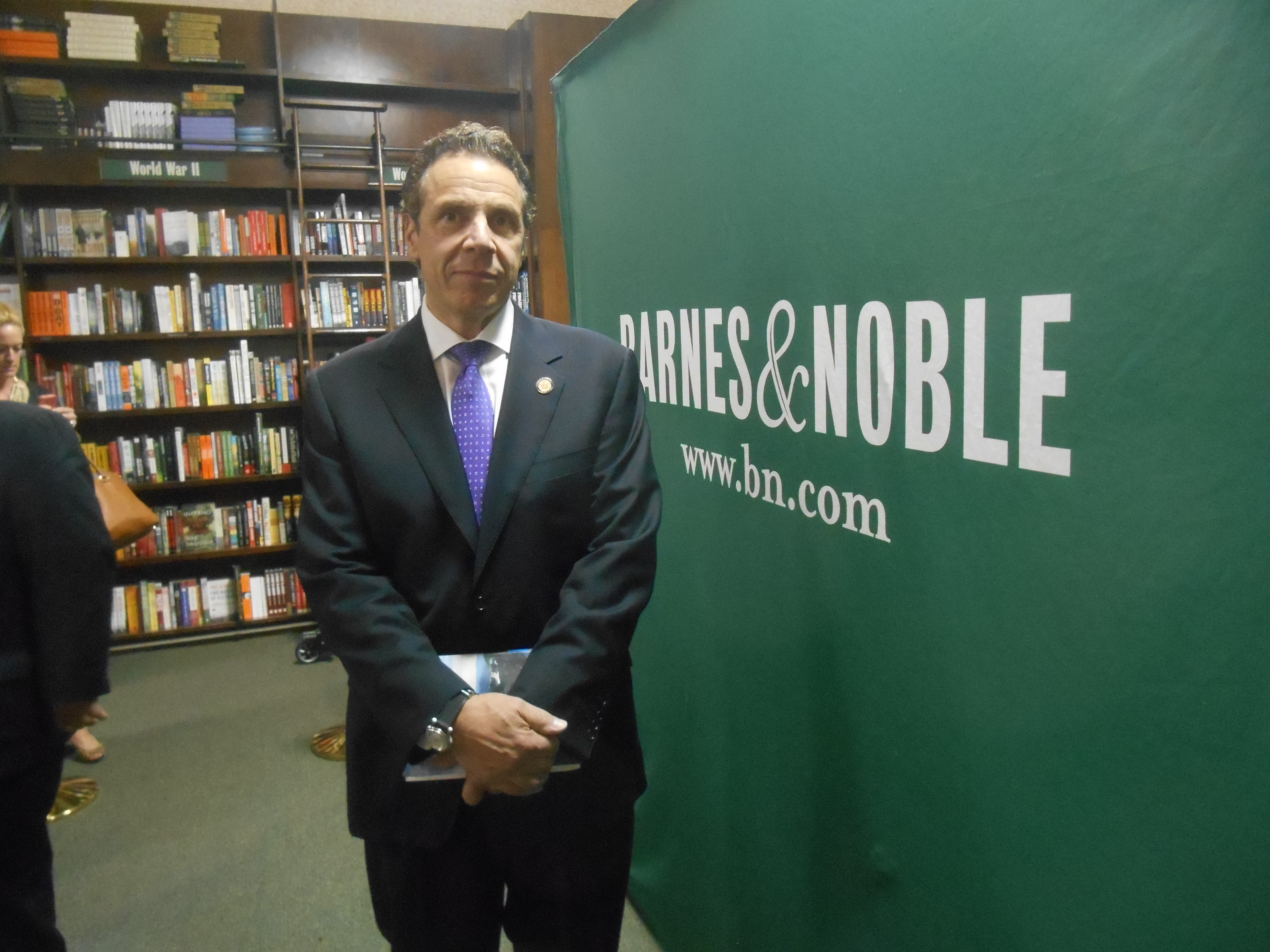 Gov. Andrew Cuomo at his book signing. (Photo: Ross Barkan)