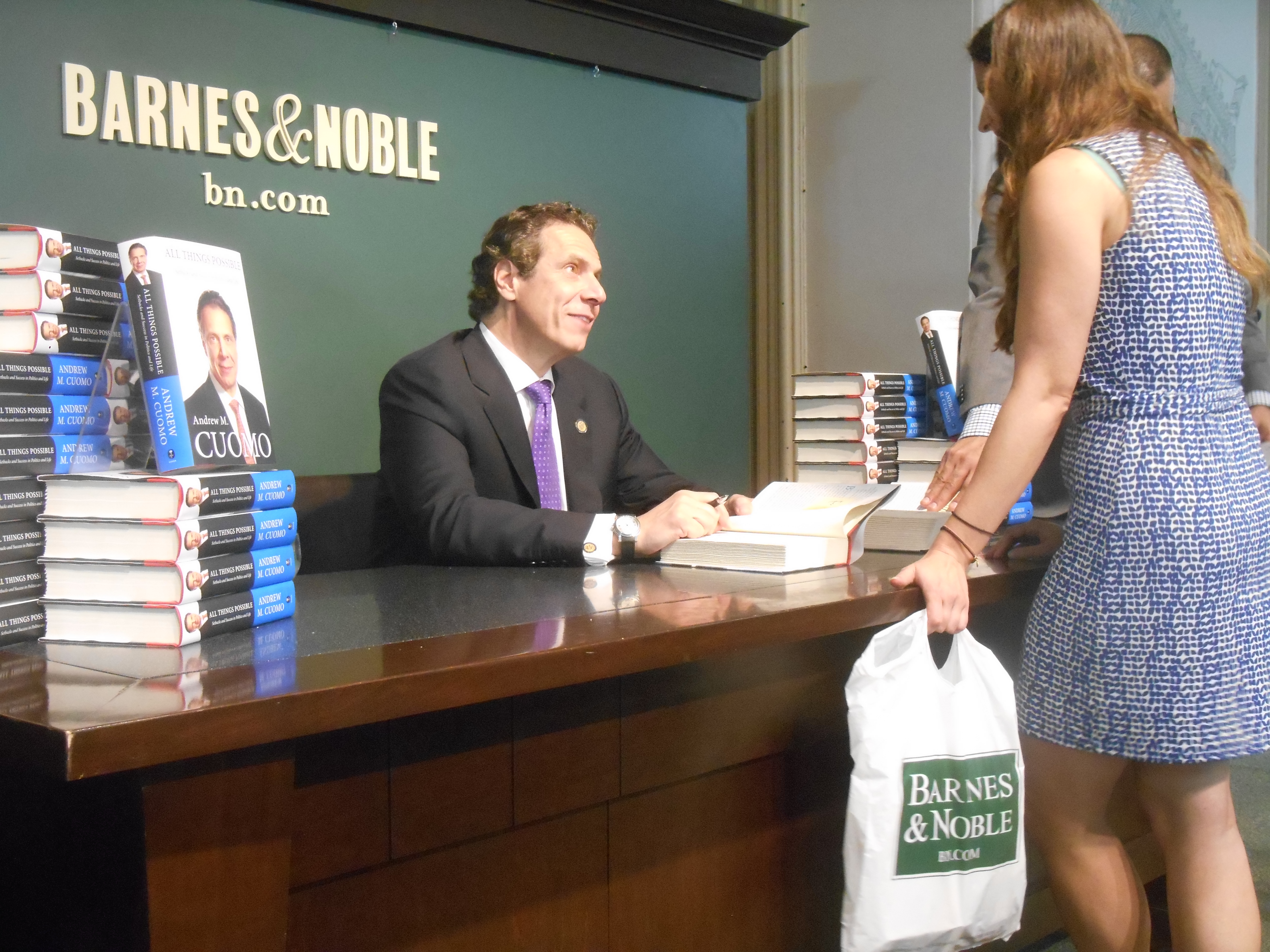 Gov. Andrew Cuomo at his Manhattan book signing on Wednesday. (Photo: Ross Barkan)