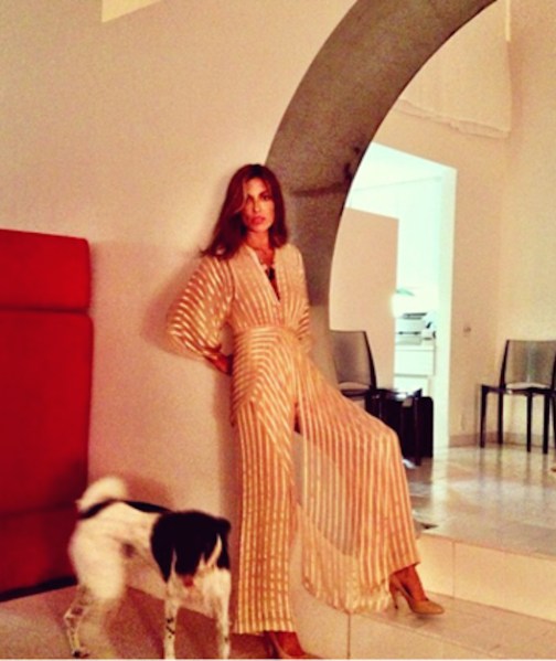 Kate Krone's vintage silk Halston jumpsuit.