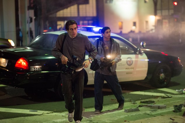 Jake Gyllenhaal, left, stars in Nightcrawler.