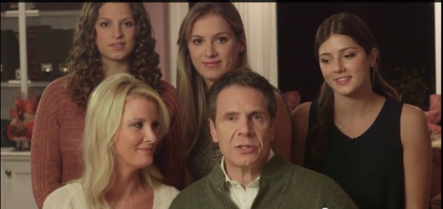 A screenshot from the new ad featuring Gov. Andrew Cuomo's family.