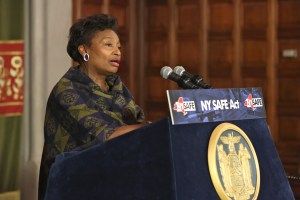 Andrea Stewart-Cousins at an event hosted by Gov. Andrew Cuomo (Photo: Judy Sanders/Governor's Office)
