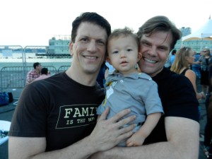 From left, Gary Stino, Nicholas Brown-Stino and Michael Brown. Mr. Brown is chairman of the board for Men Having Babies.