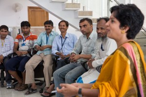The workers committee at Raj Oversees convenes to discuss its working conditions (photograph by Theodore Kaye © 2014 Fair Trade USA)