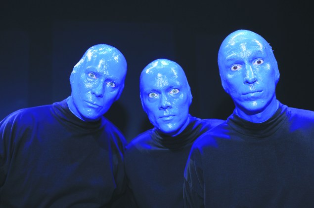 The Blue Man Group, whose Blue School opened in 2006. (Photo via Getty Images)