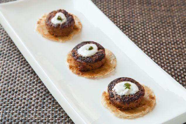 Mr. blank's signature dish, the galouti kebab. (Photo by Maike Paul)