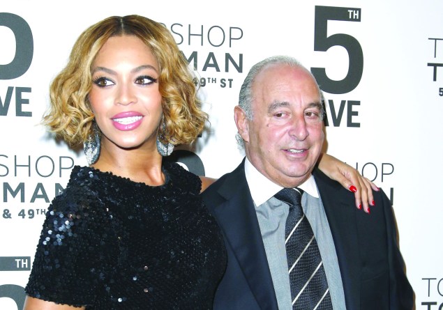 Beyoncé and Sir Philip Green celebrate the Opening of TOPSHOP TOPMAN’s Fifth Avenue Store. Photo by Patrick McMullan)