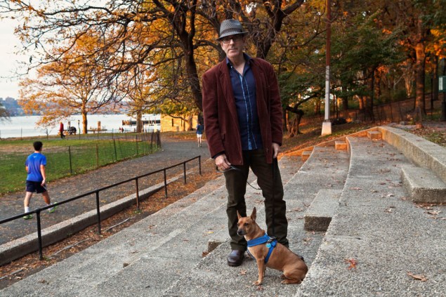 Ricky Ian Gordon at the 72nd Street track in Riverside Park where he and Donald Katz used to job. ( photo by: Celeste Sloman/ The New York Observer)