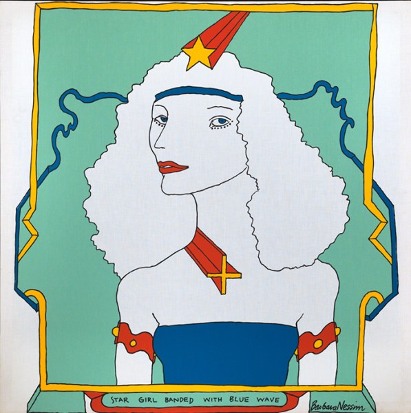Barbara Nessim, Star Girl Banded with Blue Wave (1966). (Courtesy Bard Graduate Center Gallery)