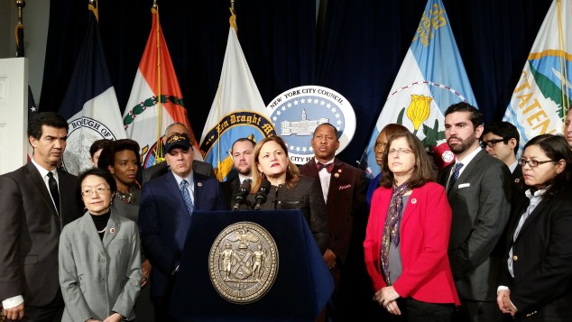 Council Speaker Melissa Mark-Viverito today. (Photo: Ross Barkan)