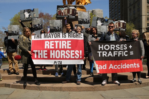 A NYCLASS protest against the horse carriage industry. (Photo: Spencer Platt/Getty Images)