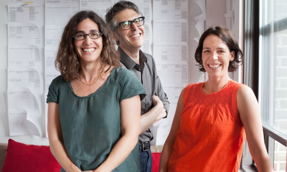 Serial's Sarah Koenig, left, with This American Life producer Ira Glass, and executive producer Julie Snyder. (Meredith Heuer/This American Life)