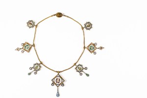 Egyptian revival mosaic Souvenir Necklace, Italian, circa 1860.