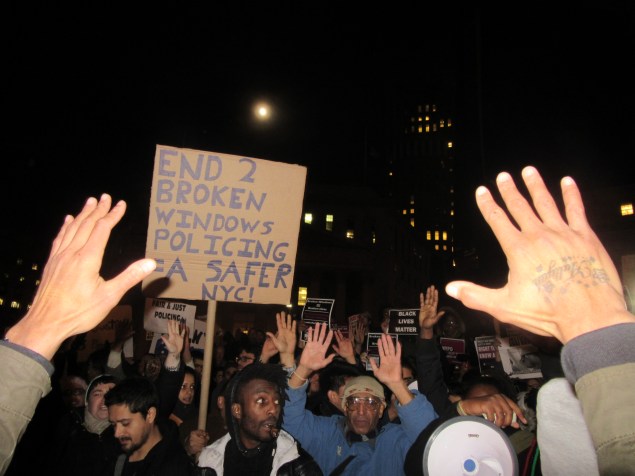 The protest tonight. (Photo: Will Bredderman)